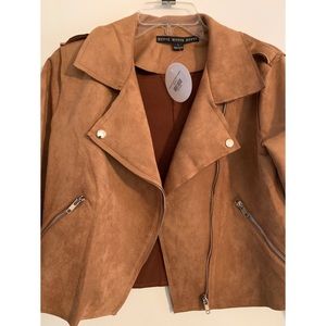 Camel Suede Moto Jacket NWT